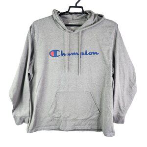 Mens Grey Champion Athletic Hoodie Sweatshirt Long Sleeve Size XXL